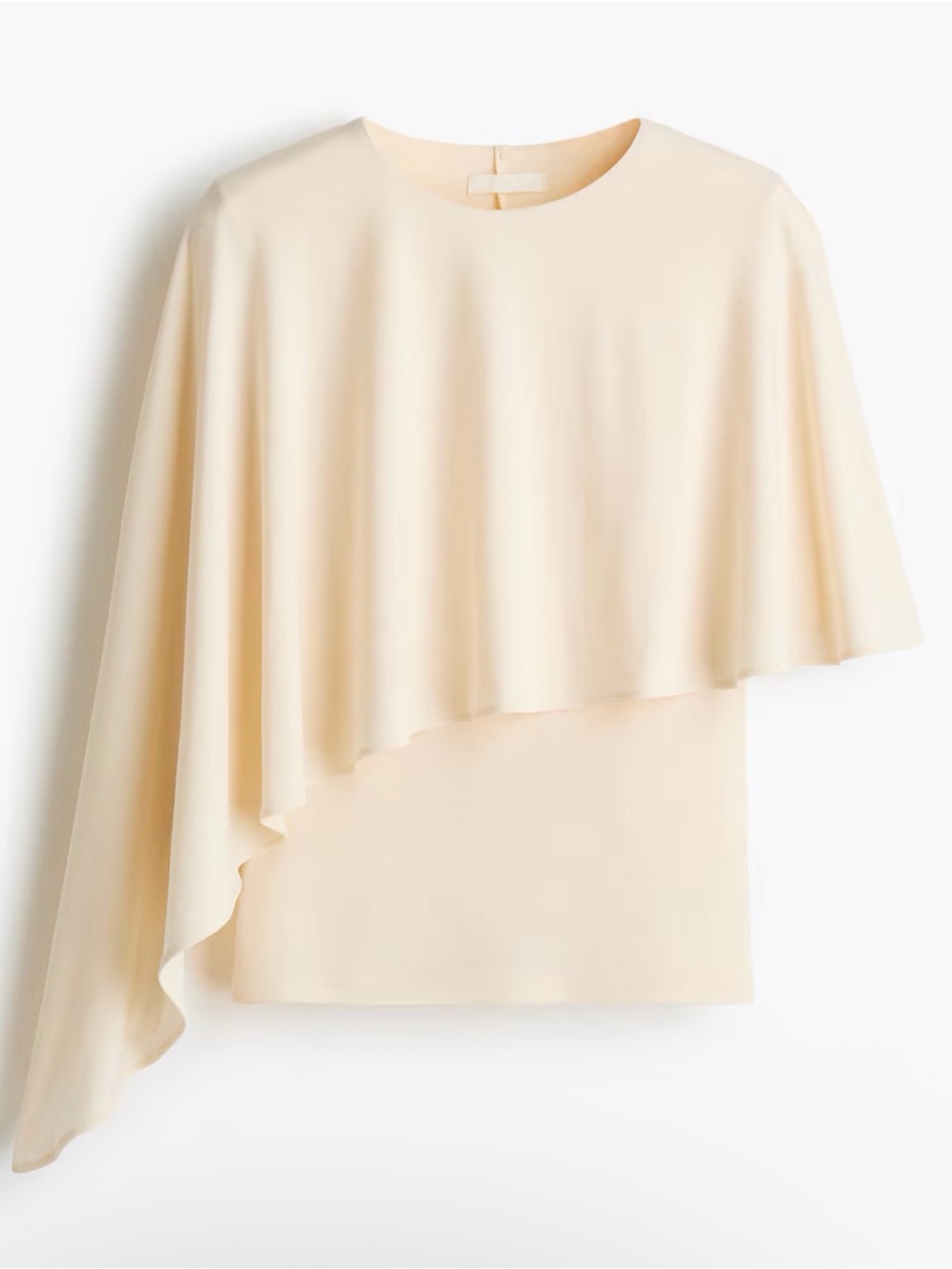 H&M Cream One-Shoulder Draped Top